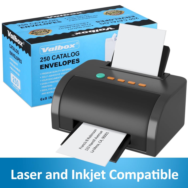 ValBox أظرف كتالوج أمان ذاتية الإغلاق من فال بوكس 6x9 عدد 250 أظرف بيضاء صغيرة للبريد والتخزين والتنظيم - Image 4